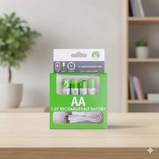 AA Rechargeable Battery Type-C 1200 Times Use - 4pcs Set