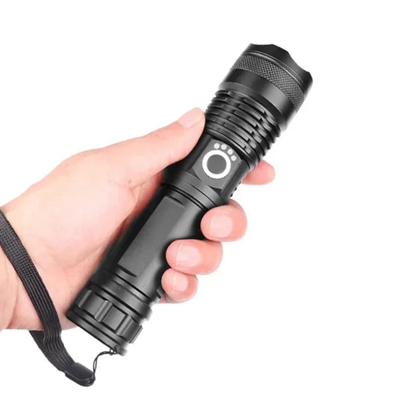 XHP50 Metal Tactical LED Torch Zoom Camping Light LED Flashlight Torchlight